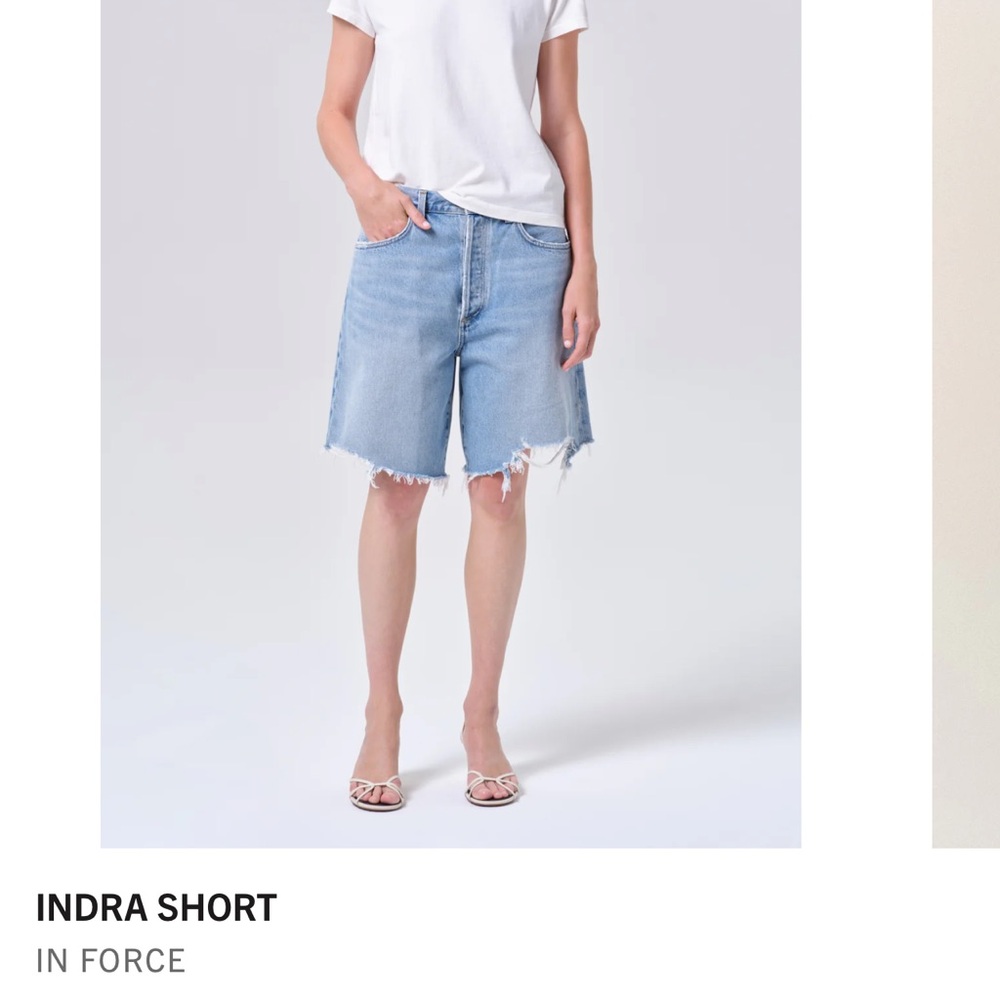 Agolde Indra Short Light Blue Denim